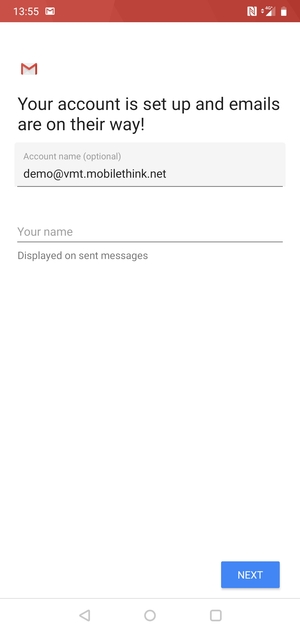 Give your account a name and enter your name. Select NEXT