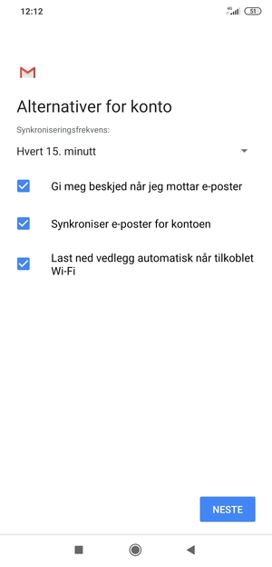Velg NESTE