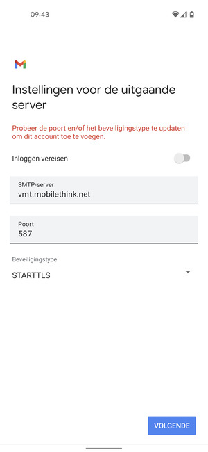 Selecteer Beveiligingstype