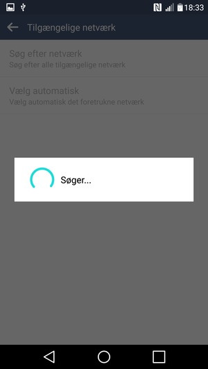 Afvent at søgningen er afsluttet