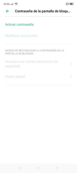 Seleccione Activar contraseña