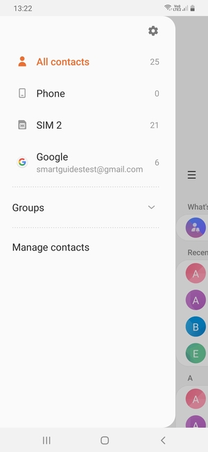 Select Manage contacts