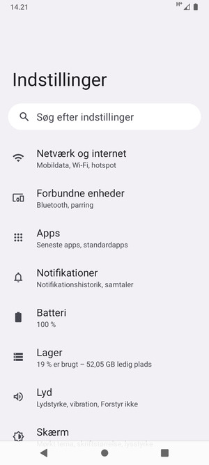 Vælg Netværk og internet