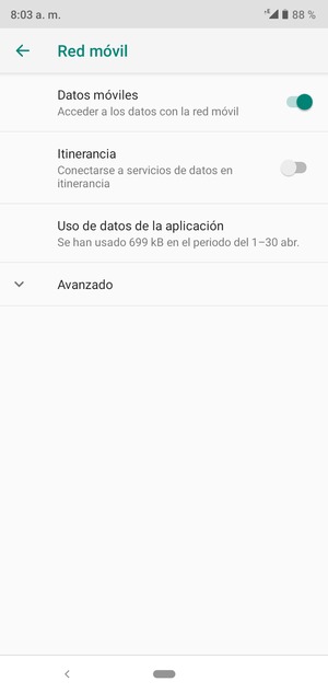Para cambiar la red en caso de problemas de conectividad, seleccione Avanzado