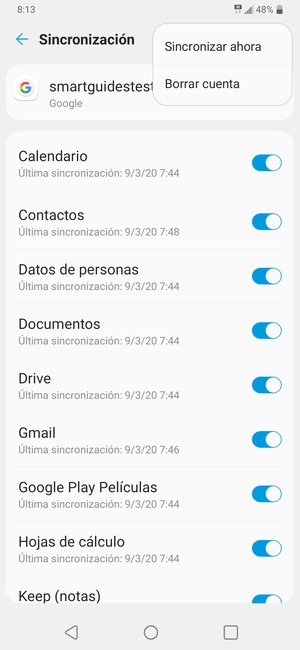 Seleccione Sincronizar ahora