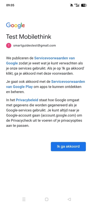Selecteer Ik ga akkoord