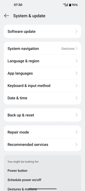 Select Software update