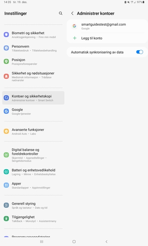 Velg din Google-konto