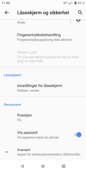 Bla til og velg Posisjon