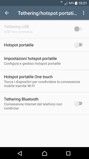 Seleziona Impostazioni hotspot portatile