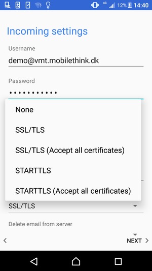 Select None and NEXT