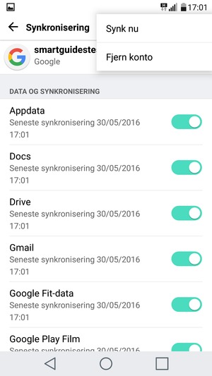 Vælg Synk nu