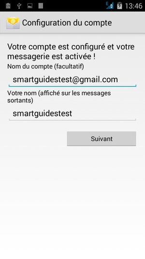 Donnez un nom à votre compte et saisissez votre nom. Sélectionnez Suivant