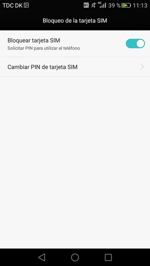 Seleccione Cambiar PIN de tarjeta SIM