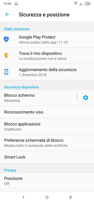 Il tuo telefono è ora protetto dal blocco schermo