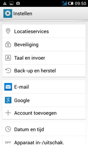 Scroll naar en selecteer Back-up en herstel