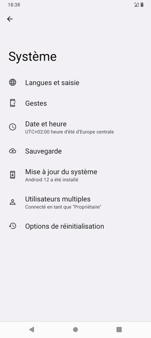 Sélectionnez Mise à jour du système