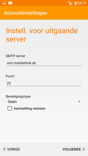 Haal het vinkje uit het Aanmelding vereisen selectievakje en selecteer VOLGENDE