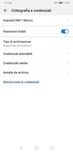 Seleziona Imposta SIM blocco