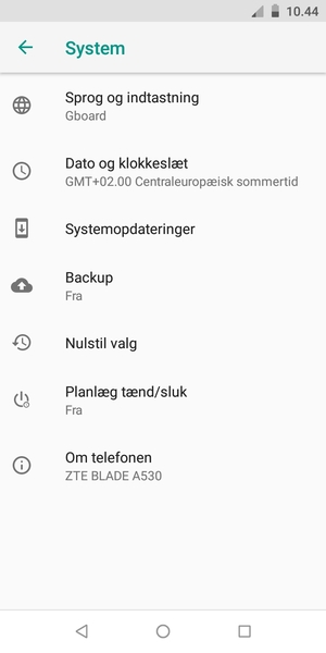 Vælg Systemopdateringer