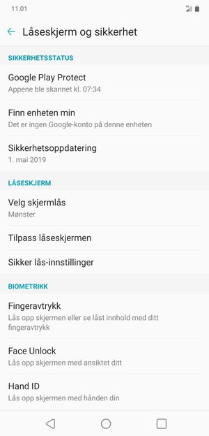 Telefonen din er nå sikret med en skjermlås