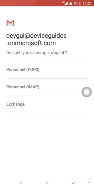 Sélectionnez Exchange