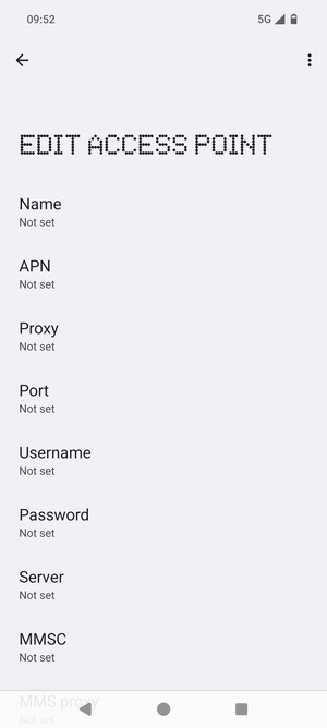 Enter Internet information