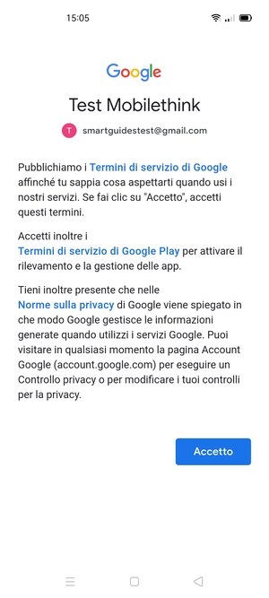 Seleziona Accetto