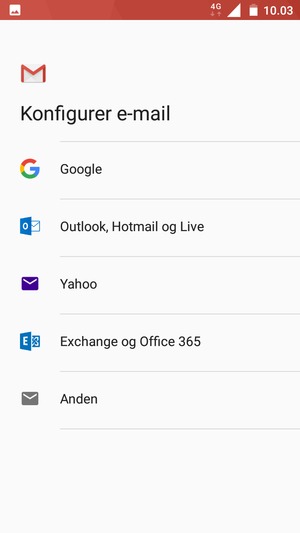Vælg Outlook, Hotmail og Live