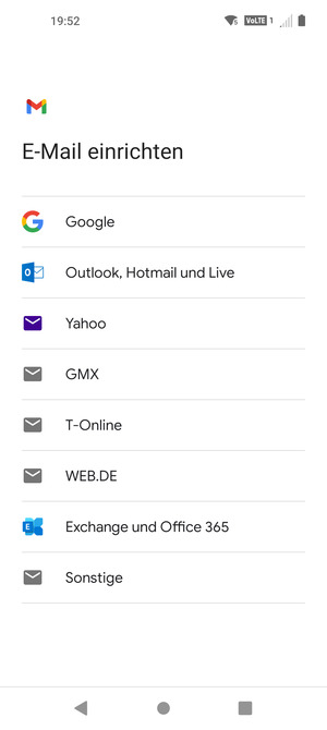Wählen Sie Google