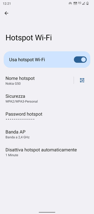 Il telefono è ora pronto per essere usato come modem