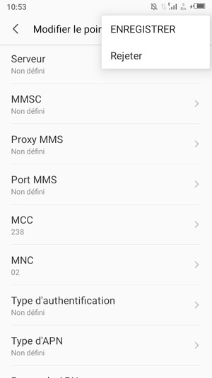 Sélectionnez ENREGISTRER