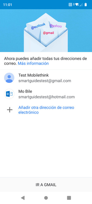 Seleccione IR A GMAIL