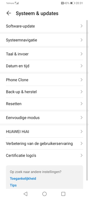 Selecteer Software-update