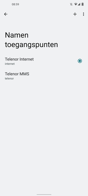 Selecteer de Menu-knop