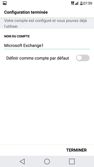 Donnez un nom à votre compte et sélectionnez TERMINER