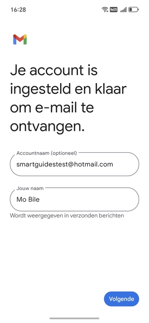 Geef uw account een naam en voer uw naam in. Selecteer Volgende
