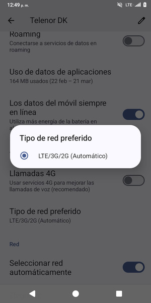 Seleccione la opción deseada