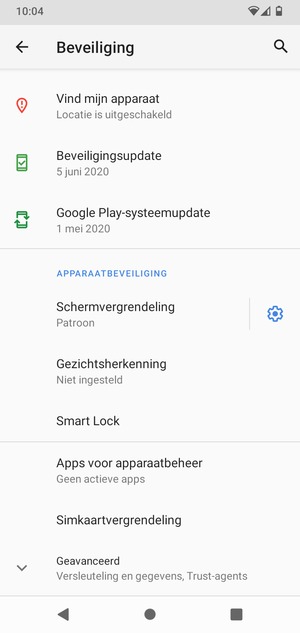 Uw telefoon is nu beveiligd met een schermvergrendeling
