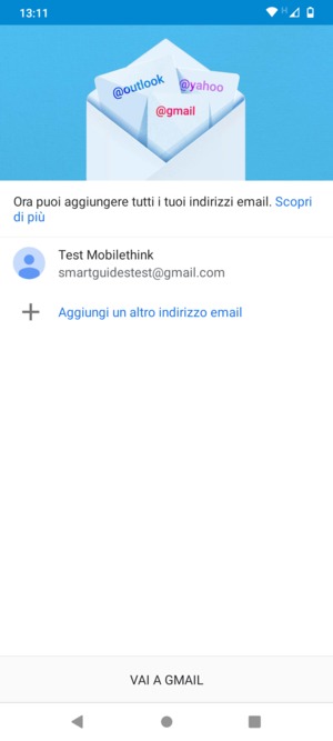 Seleziona VAI A GMAIL
