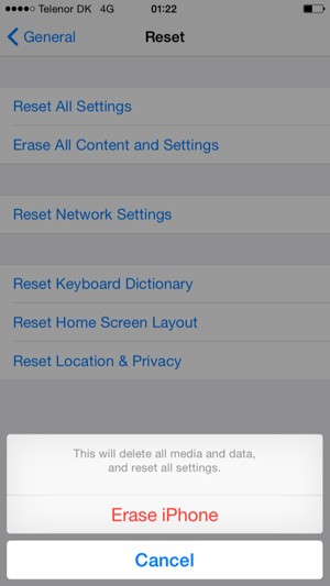 Select Erase iPhone