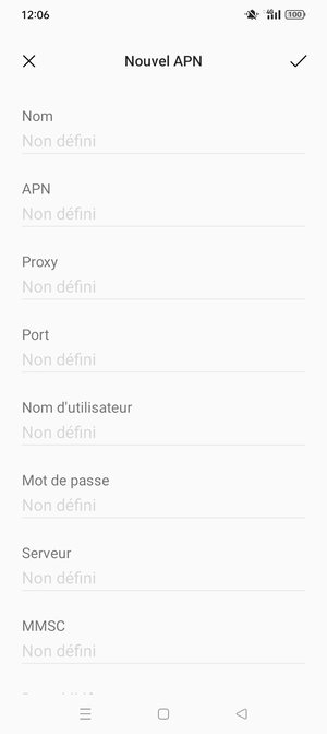 Saisissez les informations Internet