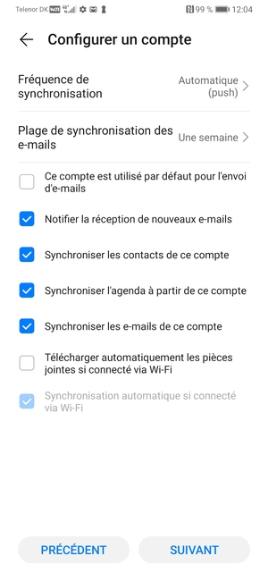 Sélectionnez SUIVANT