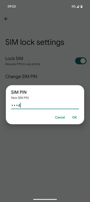 Enter your New SIM PIN and select OK
