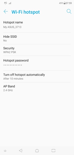 Select Hotspot password