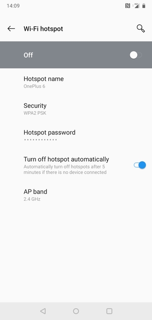 Select Hotspot password