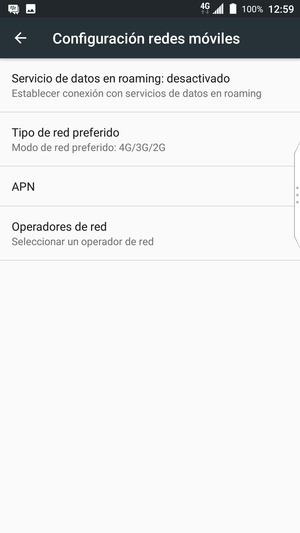 Para cambiar la red en caso de problemas de conectividad, seleccione Operadores de red