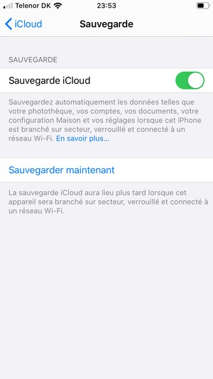 Sélectionnez Sauvegarder maintenant