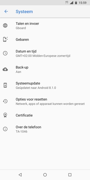 Selecteer Systeemupdate