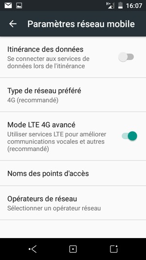 Sélectionnez Noms des points d'accès